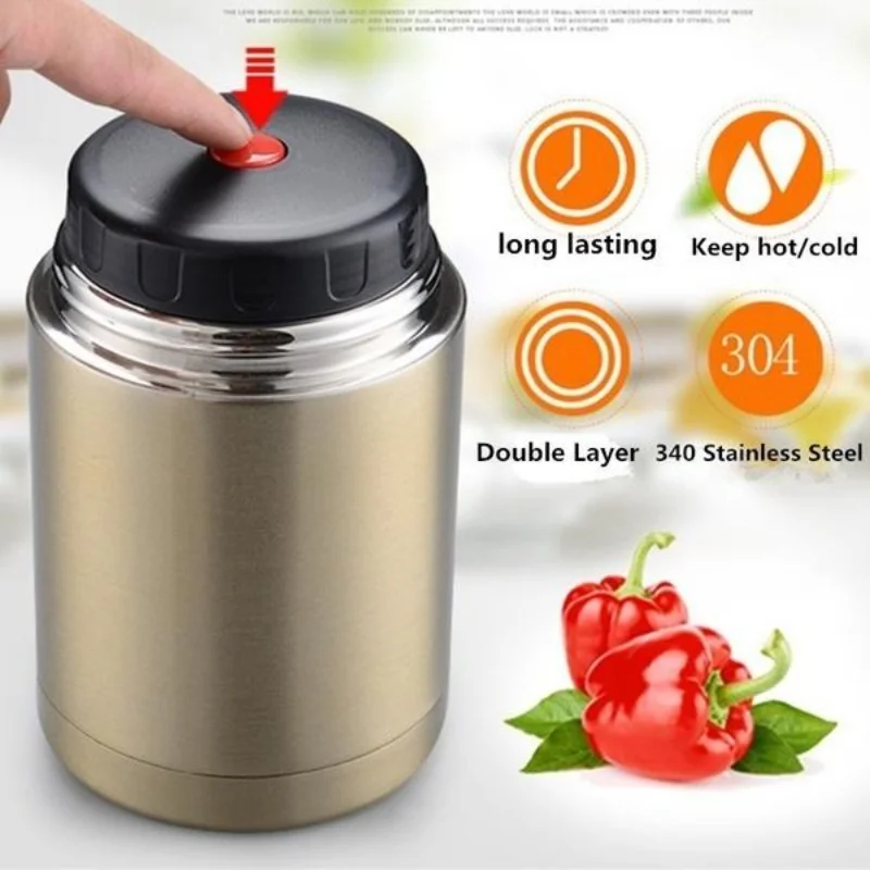 Large Capacity 800ML/1000ML Thermos Lunch Box Portable Stainless Steel Food Soup Containers Vacuum Flasks Thermoses Cup