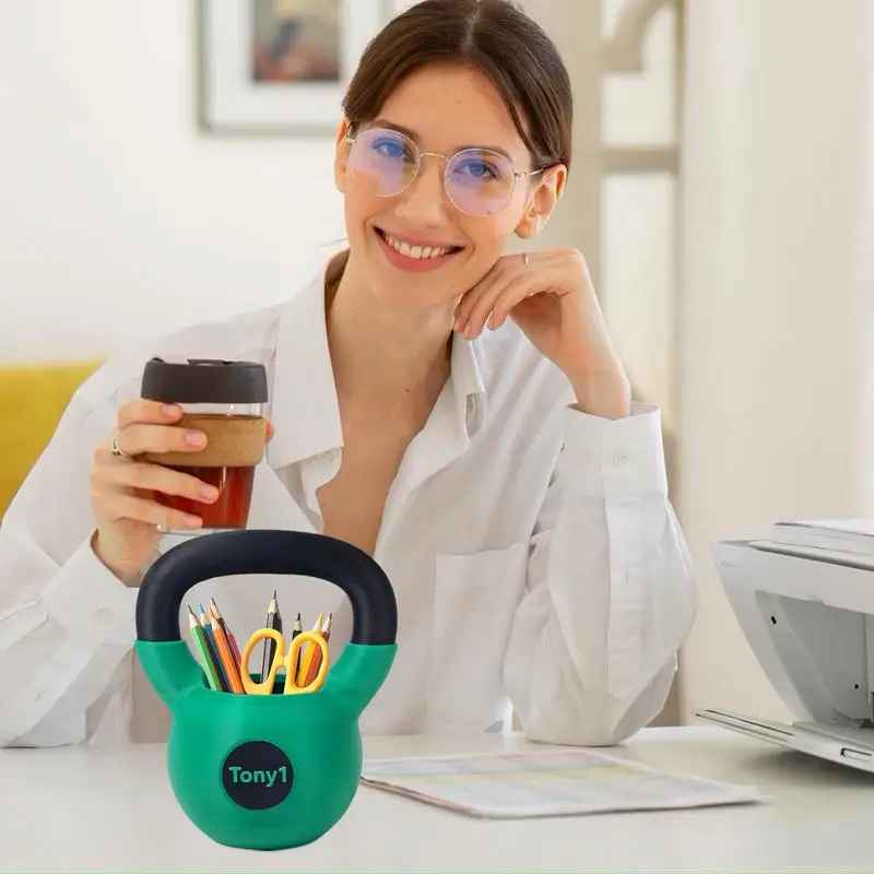 

Pen Holder For Desk Kettlebell Shaped Pencil Storage Organizer Cups Fun Desk Accessories For Women Men Adults Fitness