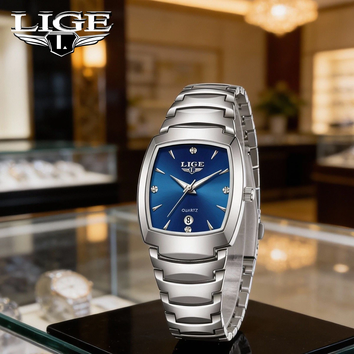 

Новые модные женские часы LIGE: элегантные деловые кварцевые часы из нержавеющей стали, женские наручные часы-браслет
