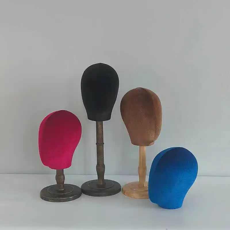 

Velvet Mannequin Head Display Stand for Wigs Hats Helmets Storage Fashion Store Decor
