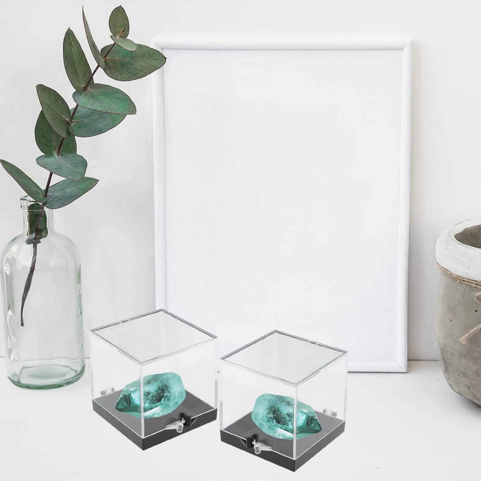 

8Pcs Square Transparent Plastic Storage Box for Mineral Specimen Display Collection Organizing Lab Teaching Tool Specimen