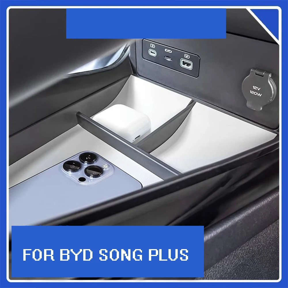 ل BYD Seal U Sealion 6 Song Plus 2024 2025 اكسسوارات وحدة التحكم المركزية للسيارة تحت صندوق تخزين حامل الكأس تخزين المستوى السفلي