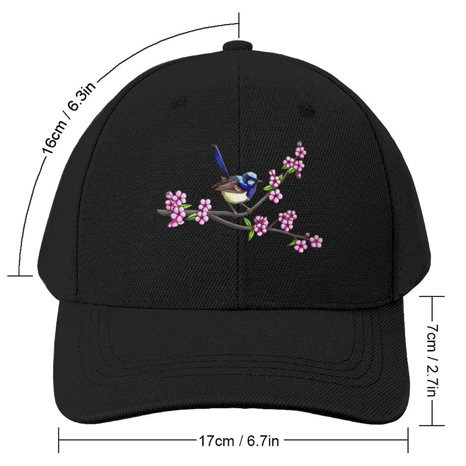 Little Blue Wren Baseball Cap Gentleman Hat Trucker Hat Snap Back Hat Women's Beach Men's