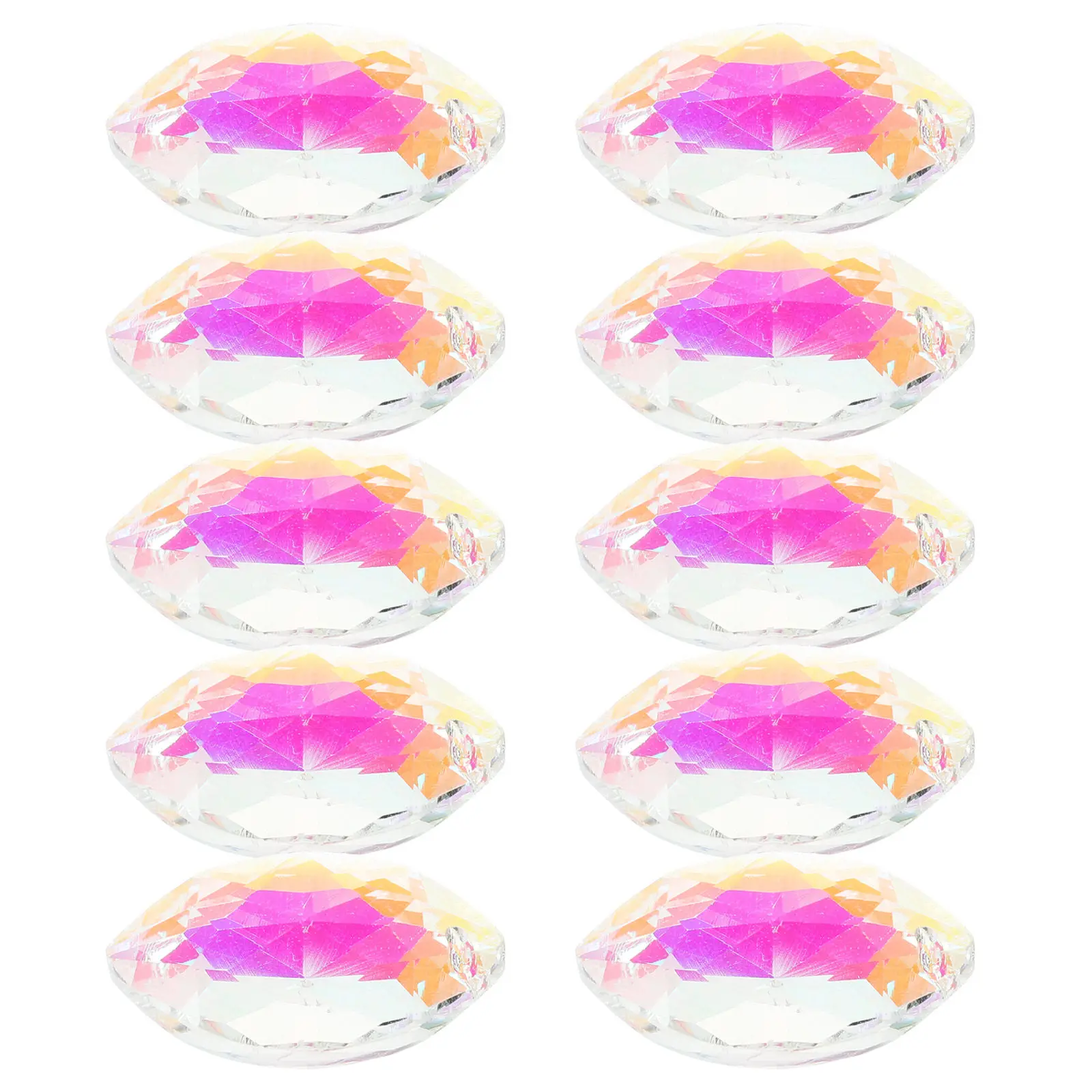 10Pcs Crystal Glass Pendants DIY Shiny Glass Beads Sparkling Curtains Making Beads Earring Making Charm