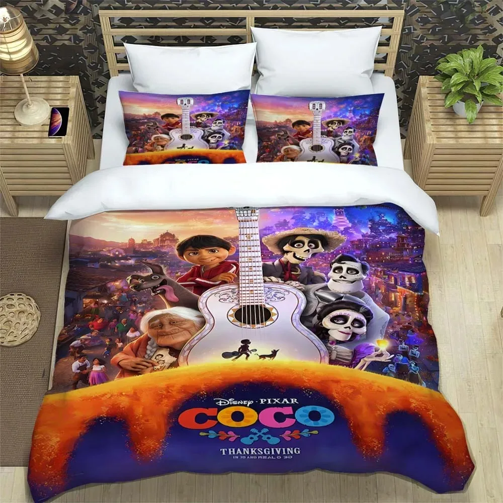 coco duvet cover pillowcase disney boy girls duvet cover gift cartoon bedding set cute home room bedroom décor, duvet cover