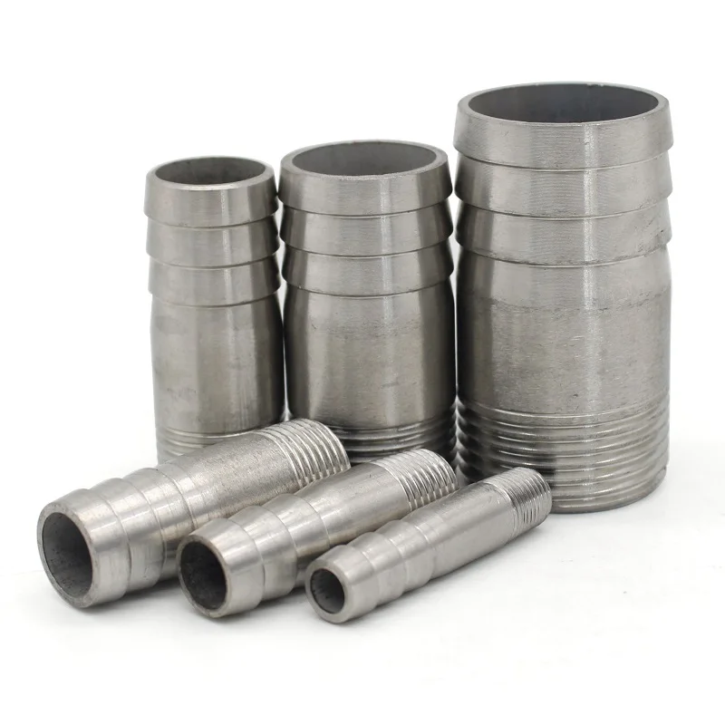 

BSP Hose Tail Barb 1/8 "1/4" 3/8 "1/2" 3/4 "1" 304 Stainless Steel Threaded Fittings Connector For Water, Oil And Air