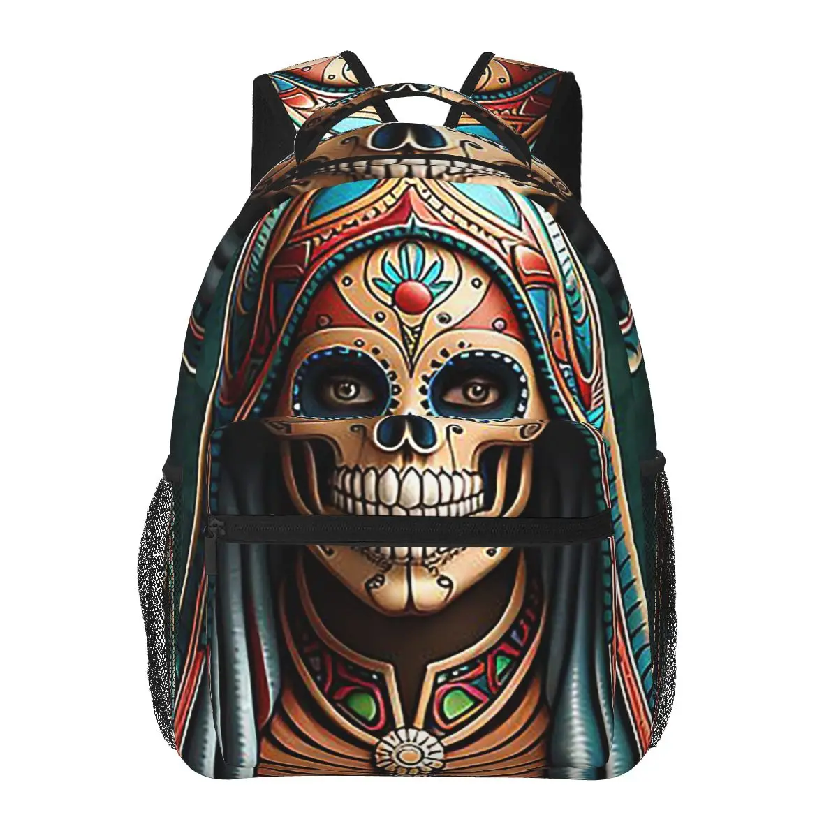 Santa Muerte Spanish Backpacks Boys Girls Bookbag Students School Bags Cartoon Kids Rucksack Shoulder Bag Large Capacity