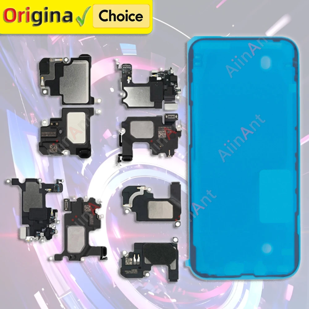 AiinAnt Sticker & Flex Phone Proximity Sensor Ear Earpiece Speaker Flex Cable For iPhone 15 14 13 Pro Max Spare Part