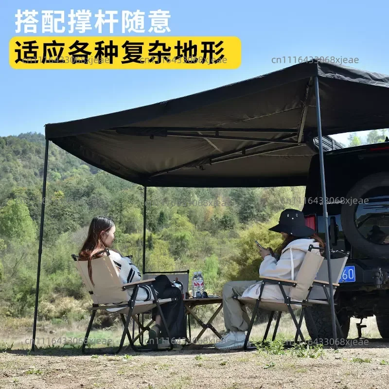 270 Degree Car Awning Car Side Tent Car Side Canopy Rain and Sun Protection Quick Open Fan Tent
