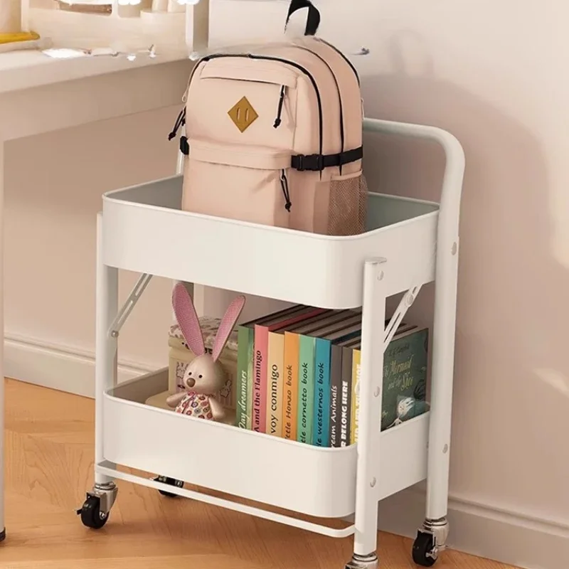 

Office Furniture Desk Bookshelf Shelves Mobile Trolley With Wheels Junior High And High School Books Multilayer Storage Racks