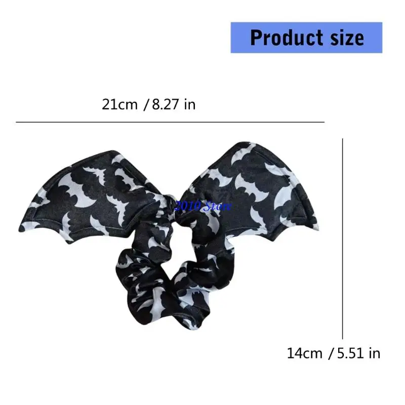 F3MF Cotton Bat Arachnid Hair Scrunchies Halloween Head Accessory For Women Child