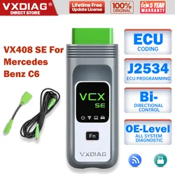 2024 VXDIAG VCX j2534 ECU Programming VX408 SE For Mercedes Benz C6 ECU Coding Doip Diagnostic Tools WIFI All System Active Test