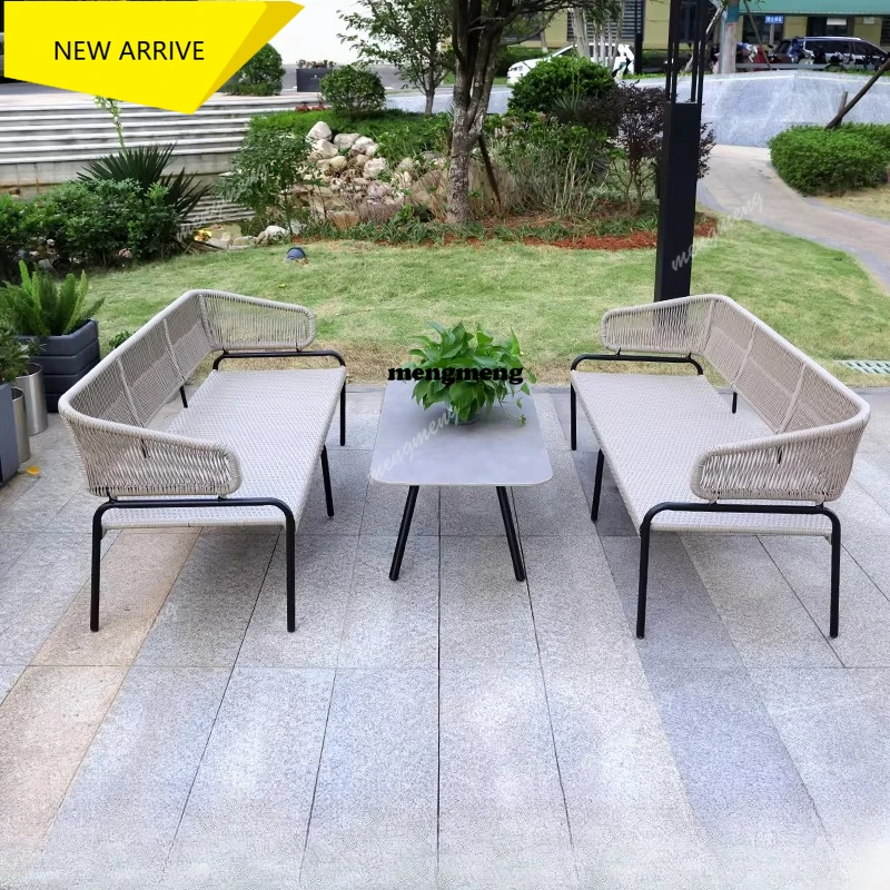 

M138 Outdoor sofa courtyard rattan waterproof sunscreen villa open-air sun room aluminum alloy coffee table combination