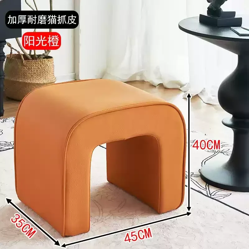 

Маленький кожаный диван-табурет, домашний светильник, роскошная гостиная, высококачественная подставка для смены обуви, туалетная подставка для ног