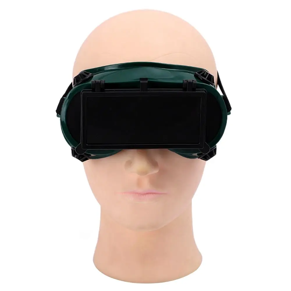 Green Welding Goggles With Flip Cap Welder Accessory Work Safety Protective Glasses Splash-proof Welding Protective Equipment
