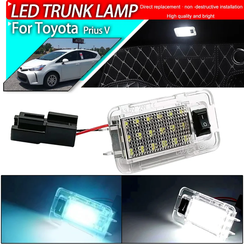 1Pcs Car LED Trunk Lamp Luggage Compartment Lights White For Toyota Prius V 2012 2013 2014 2015 2016 2017 Car Styling Ice Blue