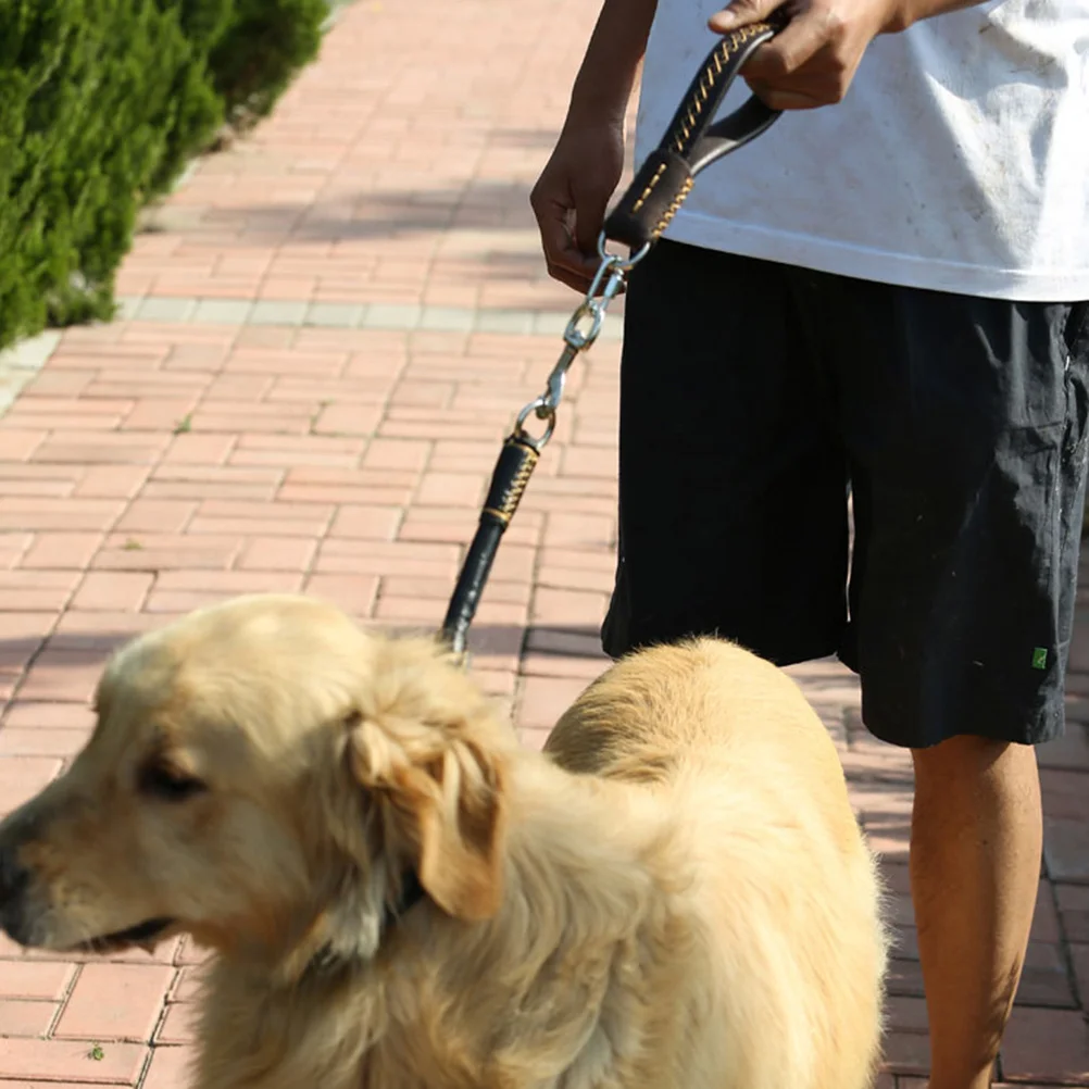 

25cm Super Short Traction Rope Durable Pet Leash PU Strap for Dog Cat Puppy Brown Fashionable Safe Walking