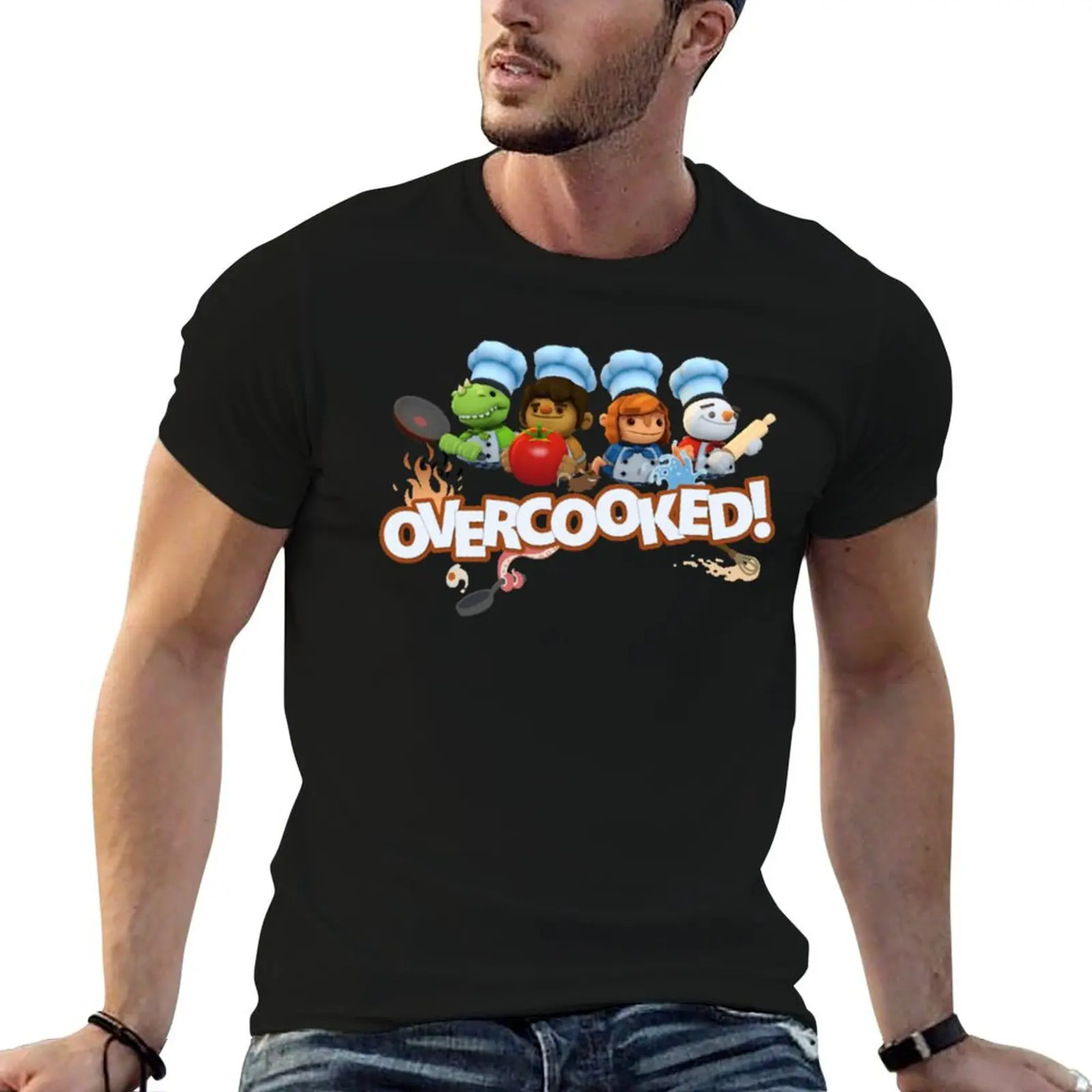 

Overcooked Logo video game T-Shirt man t shirt luxury clothing labubu t shirt men