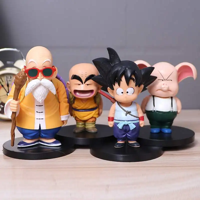 12-17CM Dragon Ball Goku Chichi Kuririn Kame Sennin Uron Anime Figures PVC Action Collectible Model Toys Car Decoration