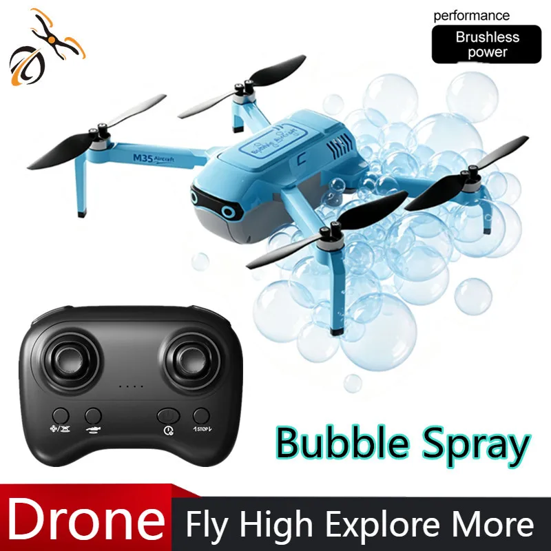 2026 New M35 Bubble Drone Brushless Motor 2.4G RC Quadcopter Helicopter Bubble Atmosphere Stunt Toy Best Gift For Kids Boys