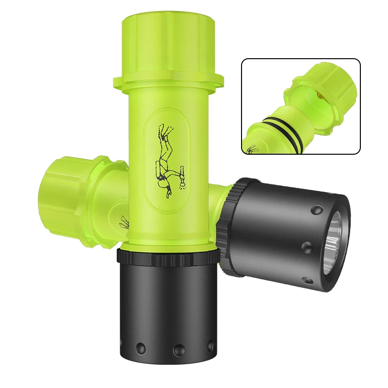 Convenient aluminum alloy flashlight T6 LED high lumen outdoor super bright waterproof professional night diving flashlight