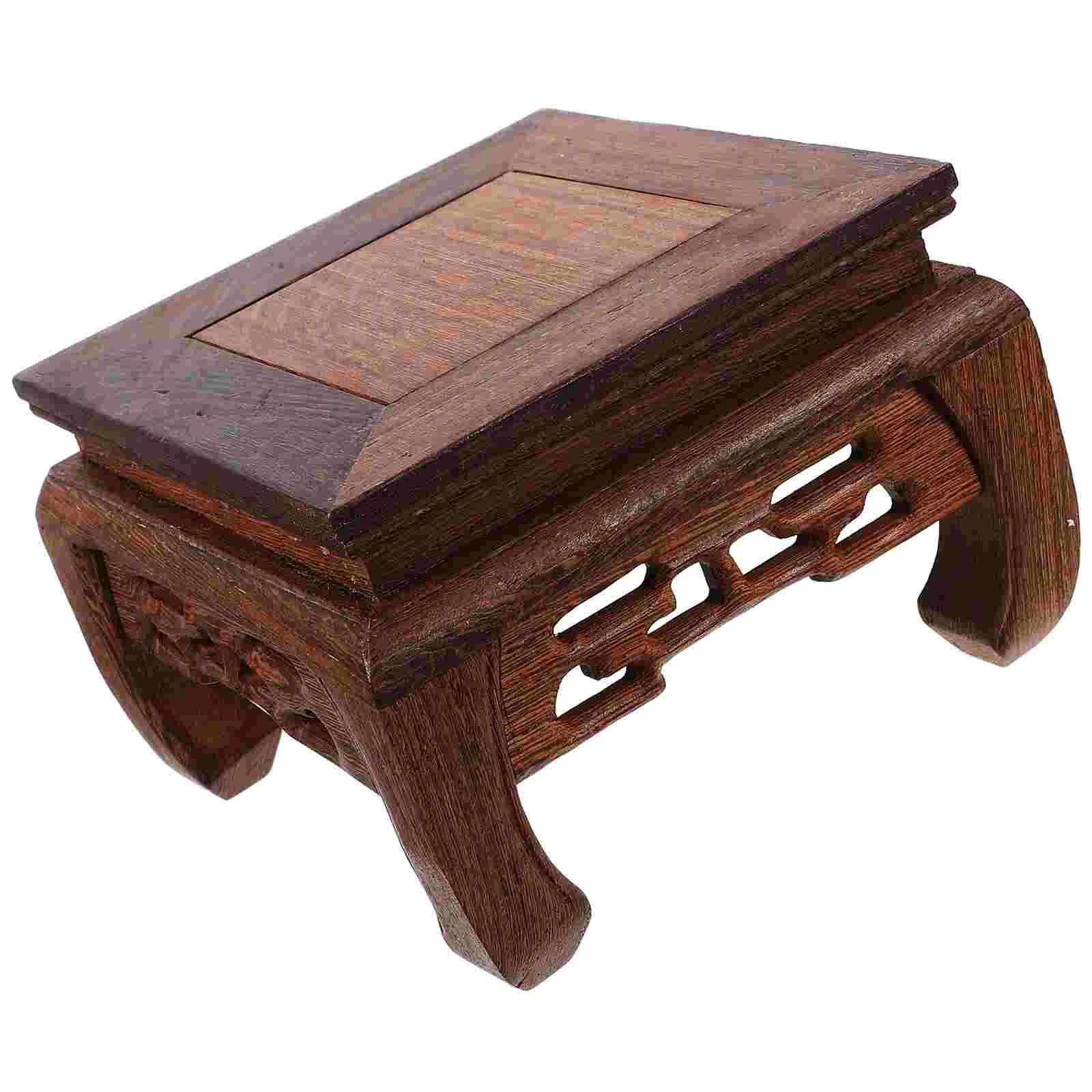 

Teapot Stand Buddha Base Flower Potted Plant Display Shelf Coffee Wooden Indoor