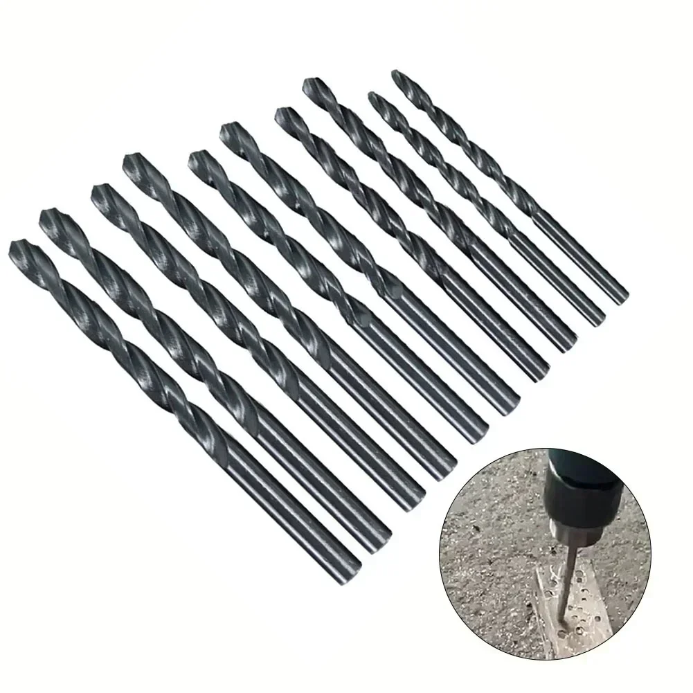 10pcs Hss Drill Bit Set High Speed Steel Black Coated Wring Drill Bit For Steel Wood Plastic Metal Drilling Cutter Tools 3-8mm