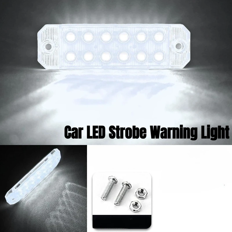 

1Pc Universal Dual Row LED Strobe Warning Light Bar - Multi-Color Flashing Beacon, High Bright Waterproof for Trucks Vans Car
