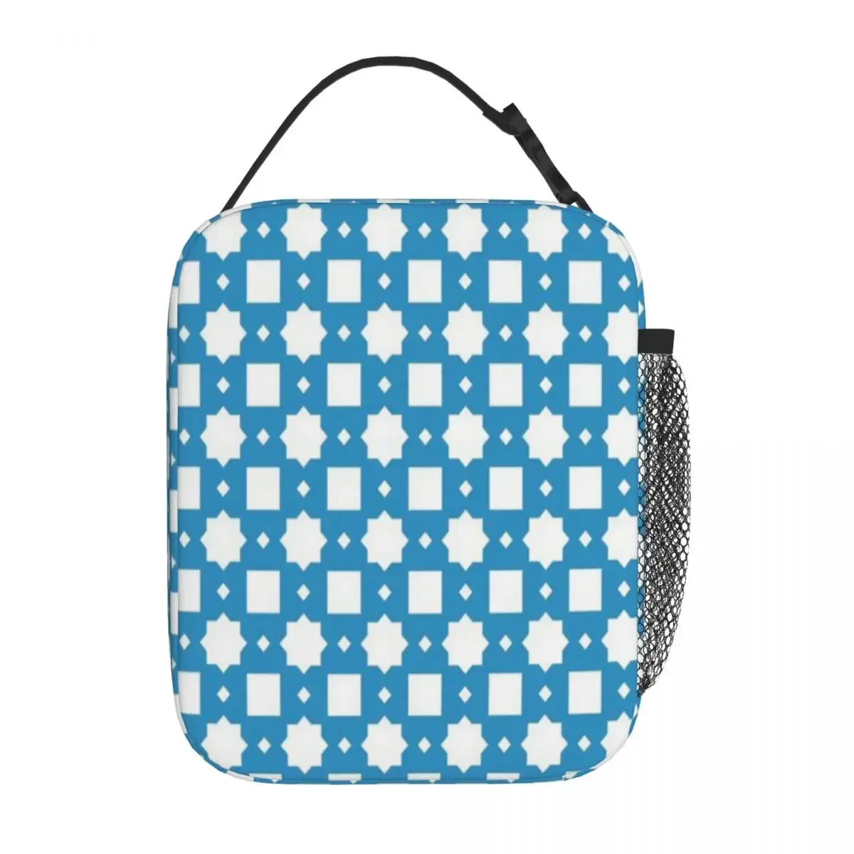 Hot Sale River Mosaic Ruffled Neoprene Lunch Bag Student Bento Lunch Carrier