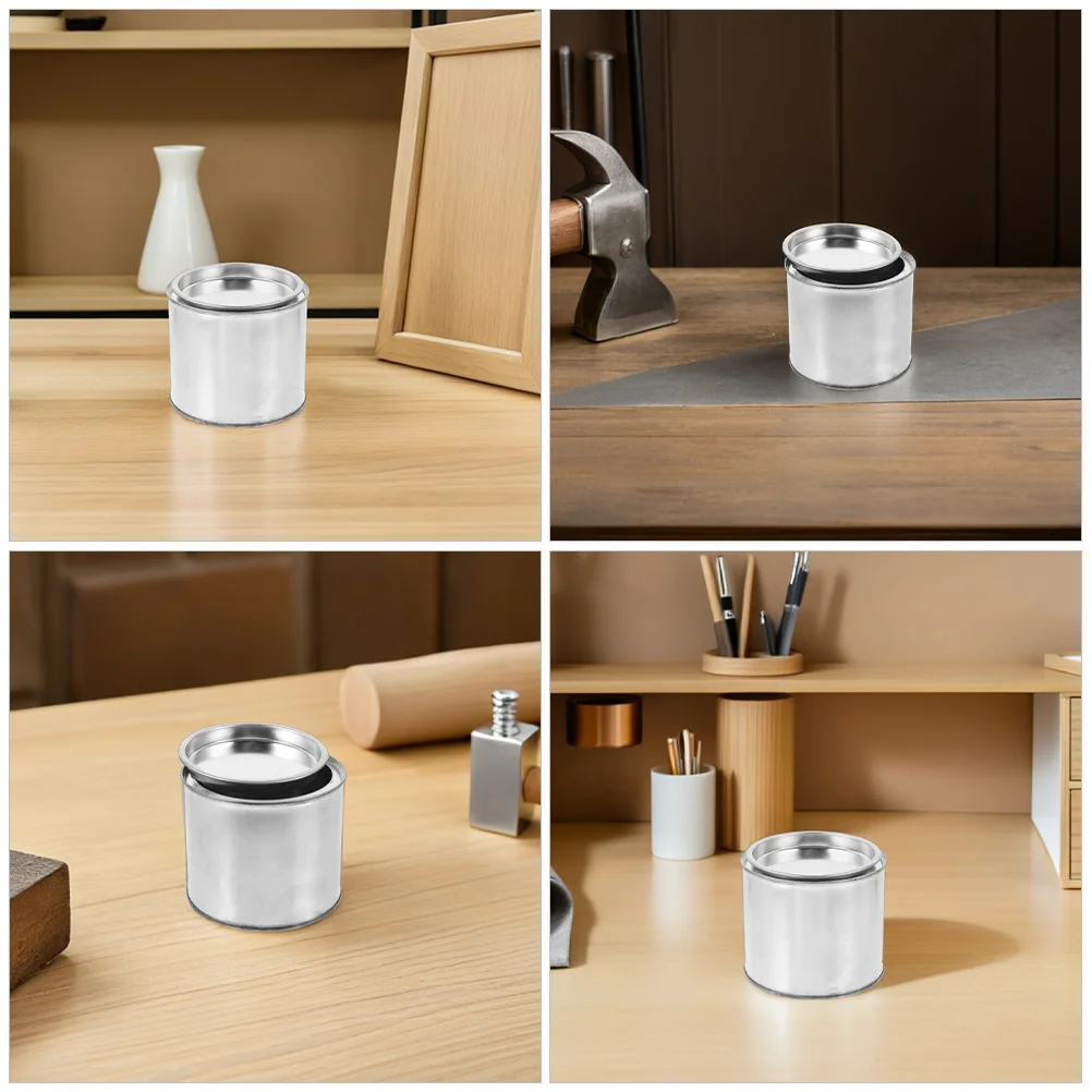 4 قطعة 0.5L علب تخزين معدنية مع أغطية ختم آمن لتقوم بها بنفسك الطلاء خلط علب الطلاء بقايا قابلة لإعادة الاستخدام دلاء الحرفية دائم