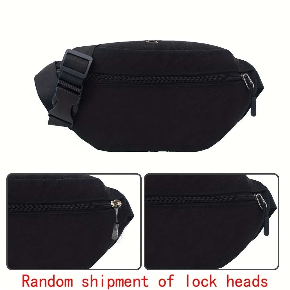 Personalized Customization Name Black Waist Bag Casual Outdoor Phone Bag Fashionable Running Waist Bag Large Capacity