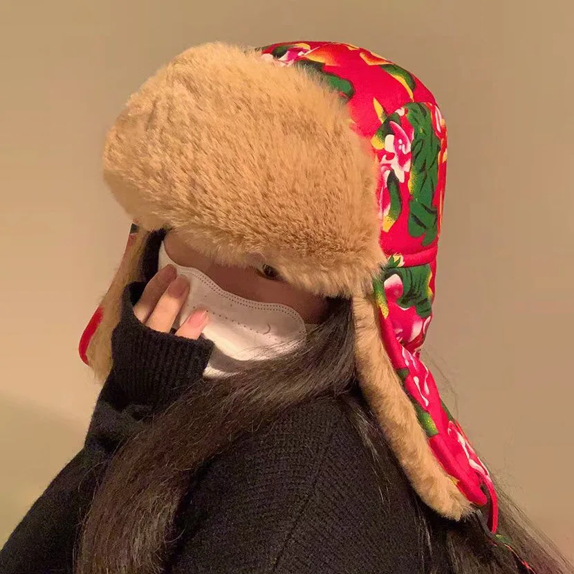Ushanka Female Winter Thickened Velvet Padded Ear Protection Cotton-padded Cap Outdoor Cold-proof Cycling Wind-proof Cap 5