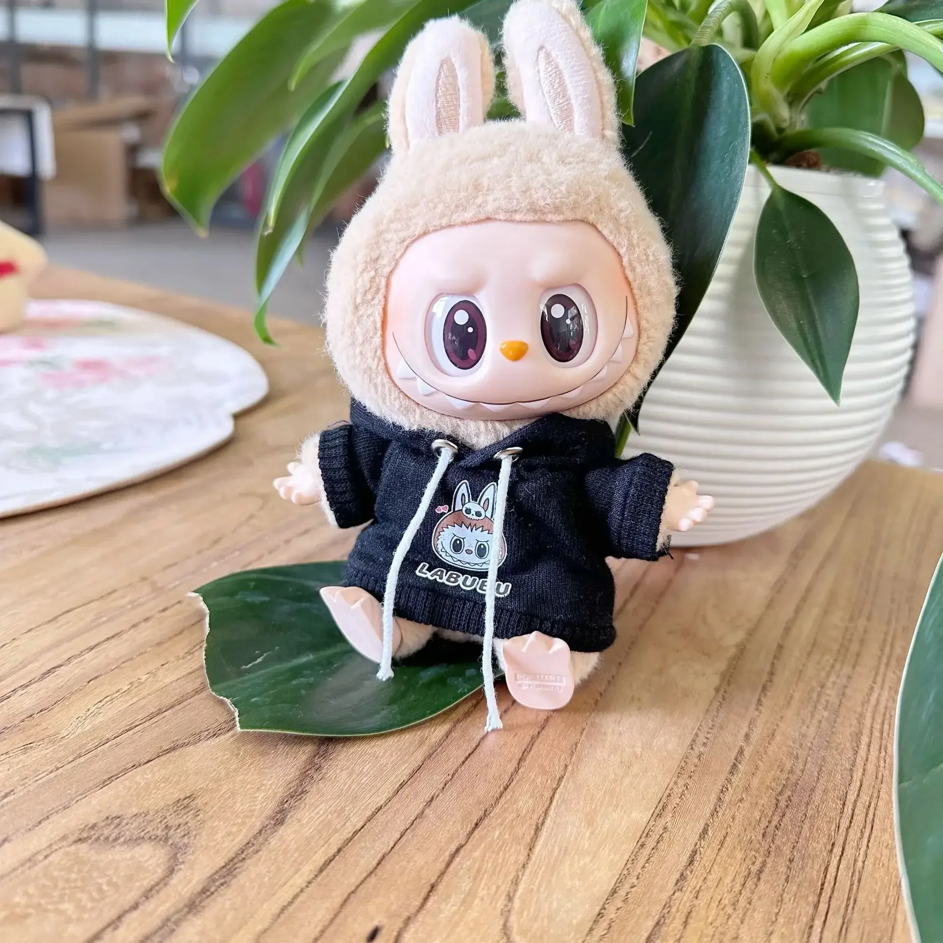 15/17cm Labubu 인형 귀여운 까마귀 세트 Ropa Labubu 용 점프 슈트 복장 펜던트 옷