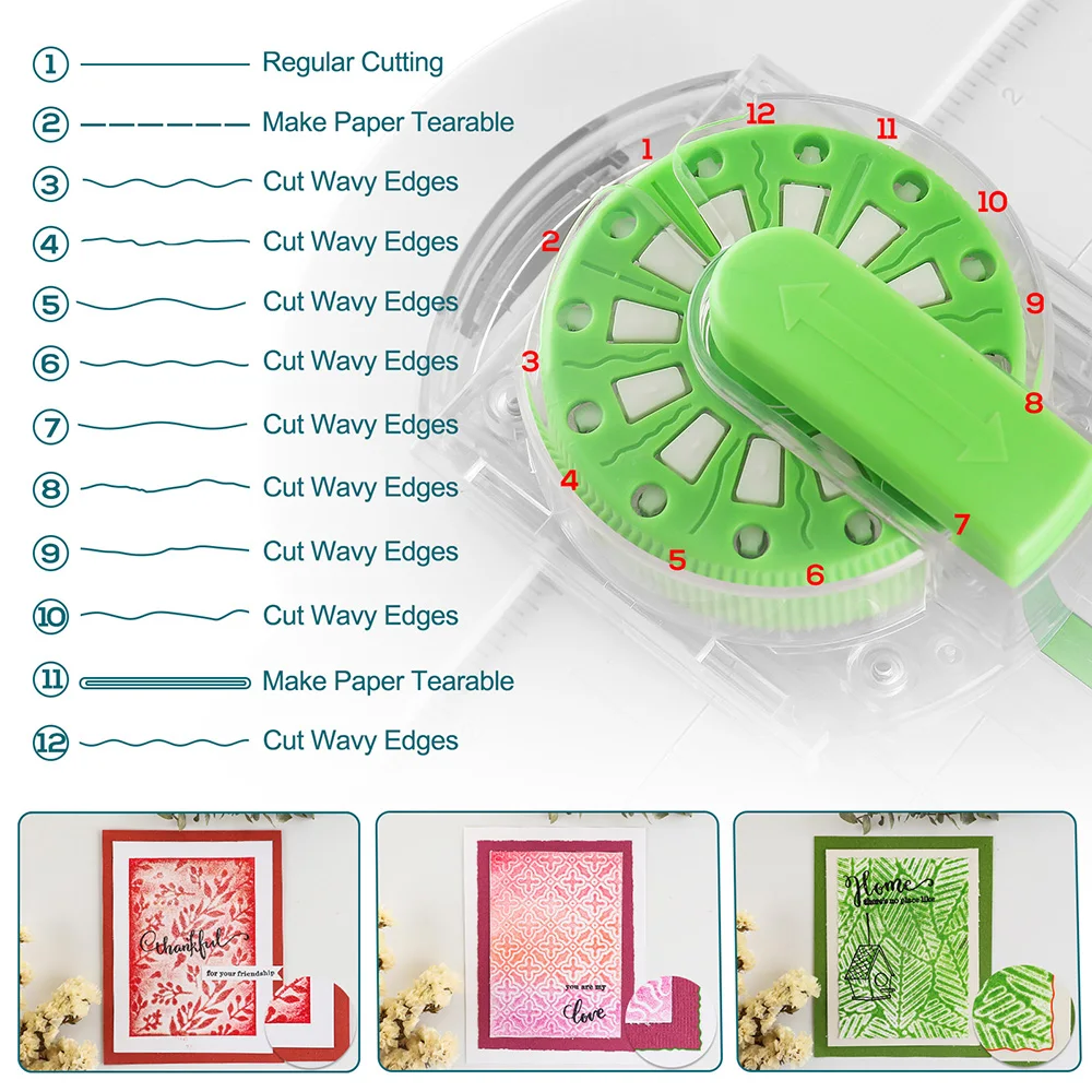 12 In 1 Paper Cutter Multi-Function Paper Dial Trimmer Creasing for Hand-Cutting Card Art Tool Factory School Office Accessories