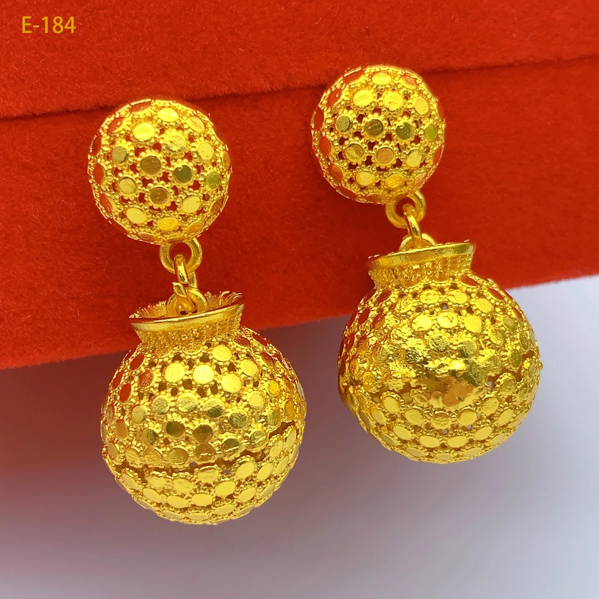 Indian Ball Earrings For Women Trend Ethnic Turkish 24k Gold Plated Big Dubai Hanging Earring Banquet Jewelry Gift view 2