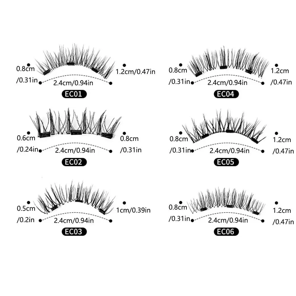 With Applicator Magnetic Lashes Set Reusable No Glue Needed False Eyelashes Kit Lightweight Portable