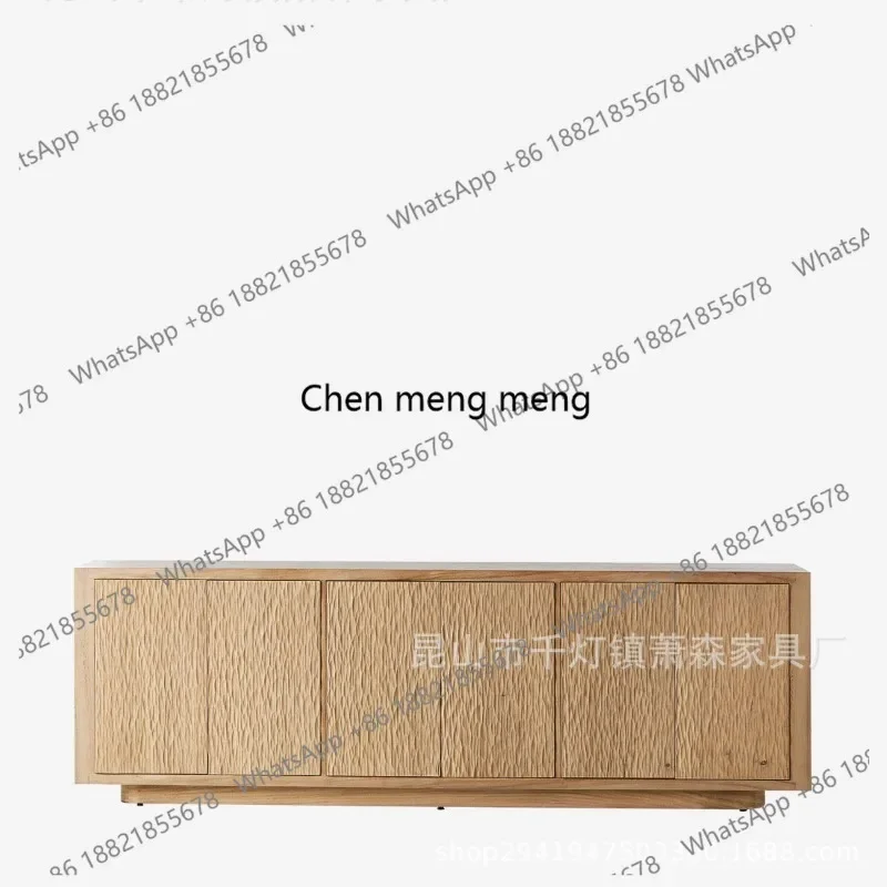 

American retro oak TV cabinet solid wood dining side cabinet living room storage locker against the wall