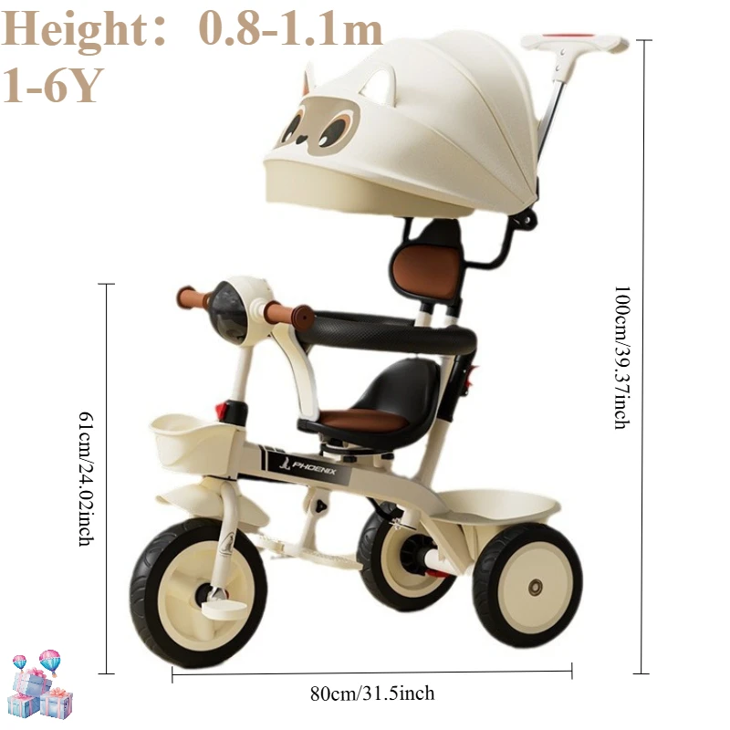 

Children Pedal Baby Push Tricycle 1-6 Years Old Large Child Bicycle Pram Stroller Bike