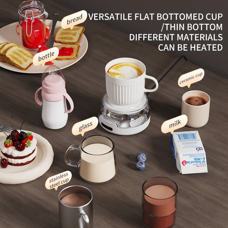 Cup Heater, Coffee Mug Warmer with Colour‑Changing  Light, Electric Heating Coaster Hot Plate for Home Office Desk, for Coffee, image 3