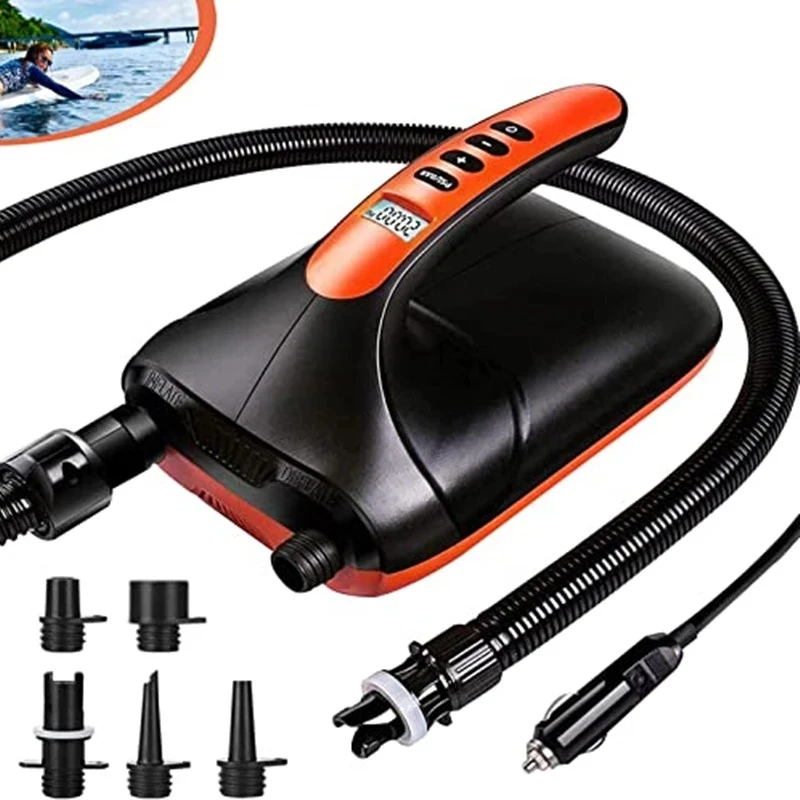 20PSI SUP Electric Pump For Boat Air Compressor 12V Auto High Pressure Pump Inflatable For Outdoor Surfboard Paddle Dual Stage