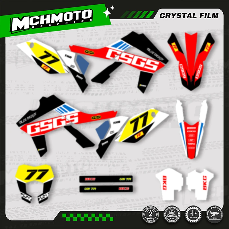 

MCHMFG Custom Team Grafische Achtergronden Decals Voor 3M Stickers Kit Voor GASGAS EC MC 250 300 2012 2013 2014 2015 -2017 002