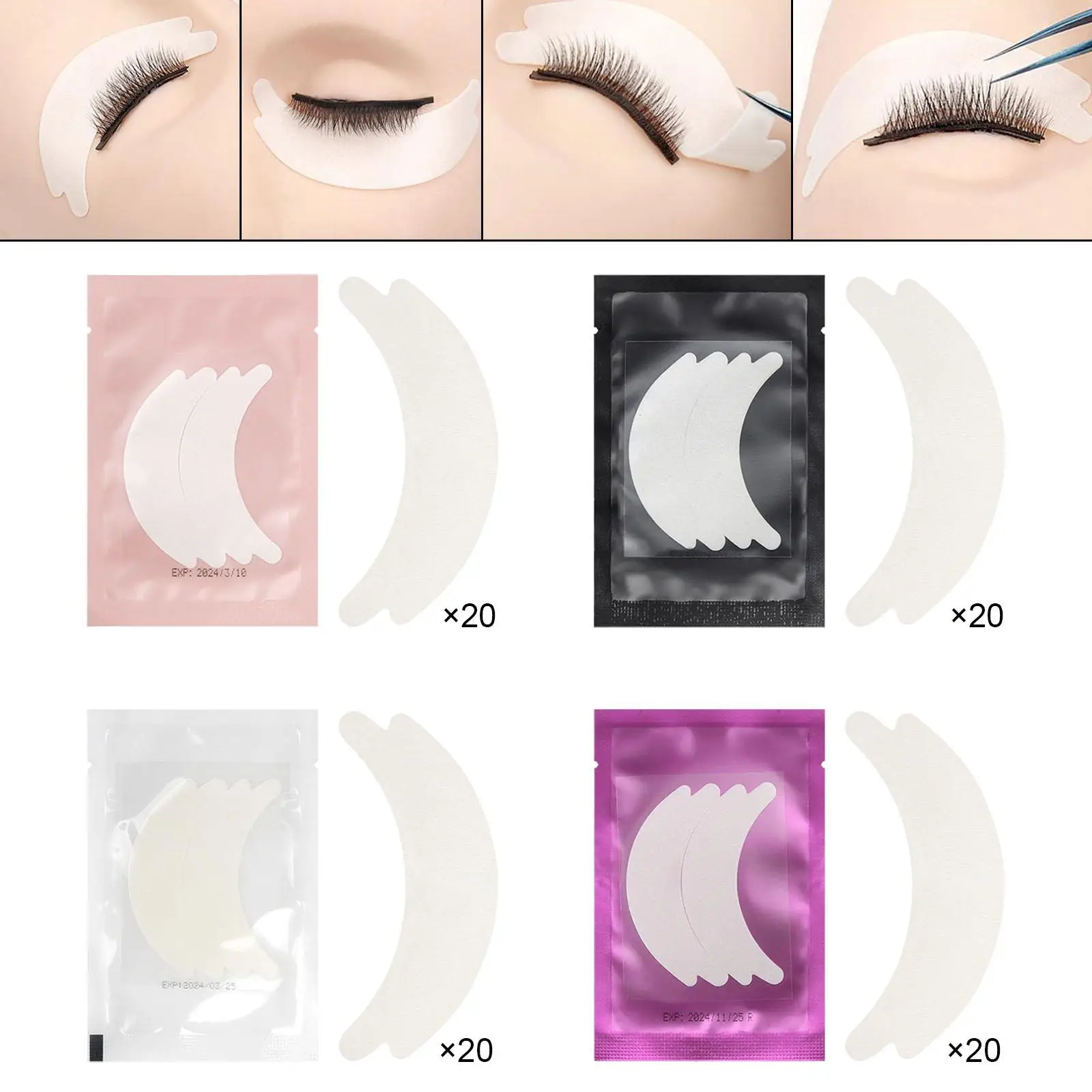 Coussinets sous les yeux pour extension de cils, fournitures de qualité supérieure, 20 pièces