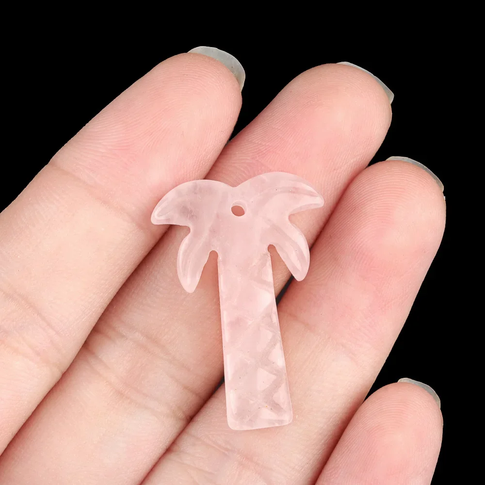 1PC Natuursteen Agaat Gesneden Kokospalm Standbeeld Palmbomen Reiki Healing Kristallen Ornament Home Decor DIY Hanger Accessoires