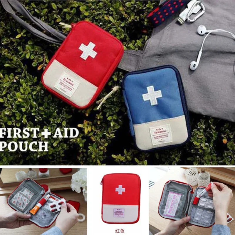 Bonito Mini Portátil Medicine Bag Kit Primeiros Socorros Medical Emergency Kits Organizador Ao Ar Livre Household Medicine Pill Storage Bag