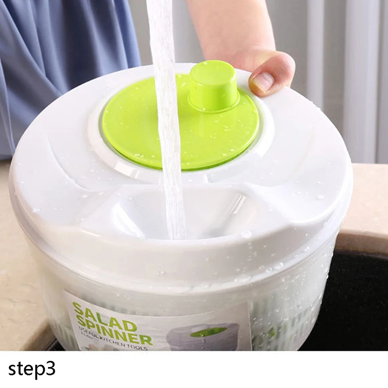 Salad Spinner Lettuce Greens Washer Dryer Drainer Crisper Strainer for Washing Drying Leafy Vegetables Kitchen Tools