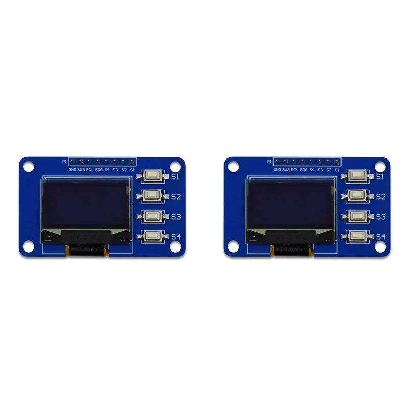 

【A42U】2 шт. 0,96-дюймовый модуль OLED-дисплея 12864 Экранный модуль с матрицей и 4 клавишами клавиатуры IIC