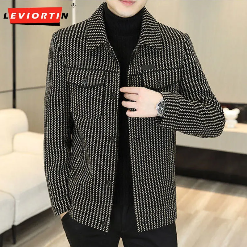 

Autumn/Winter New Men's Top with Thickened Cotton, Fashionable and Elegant Home Fur Jacket, Cardigan, Light Business Outer Coat