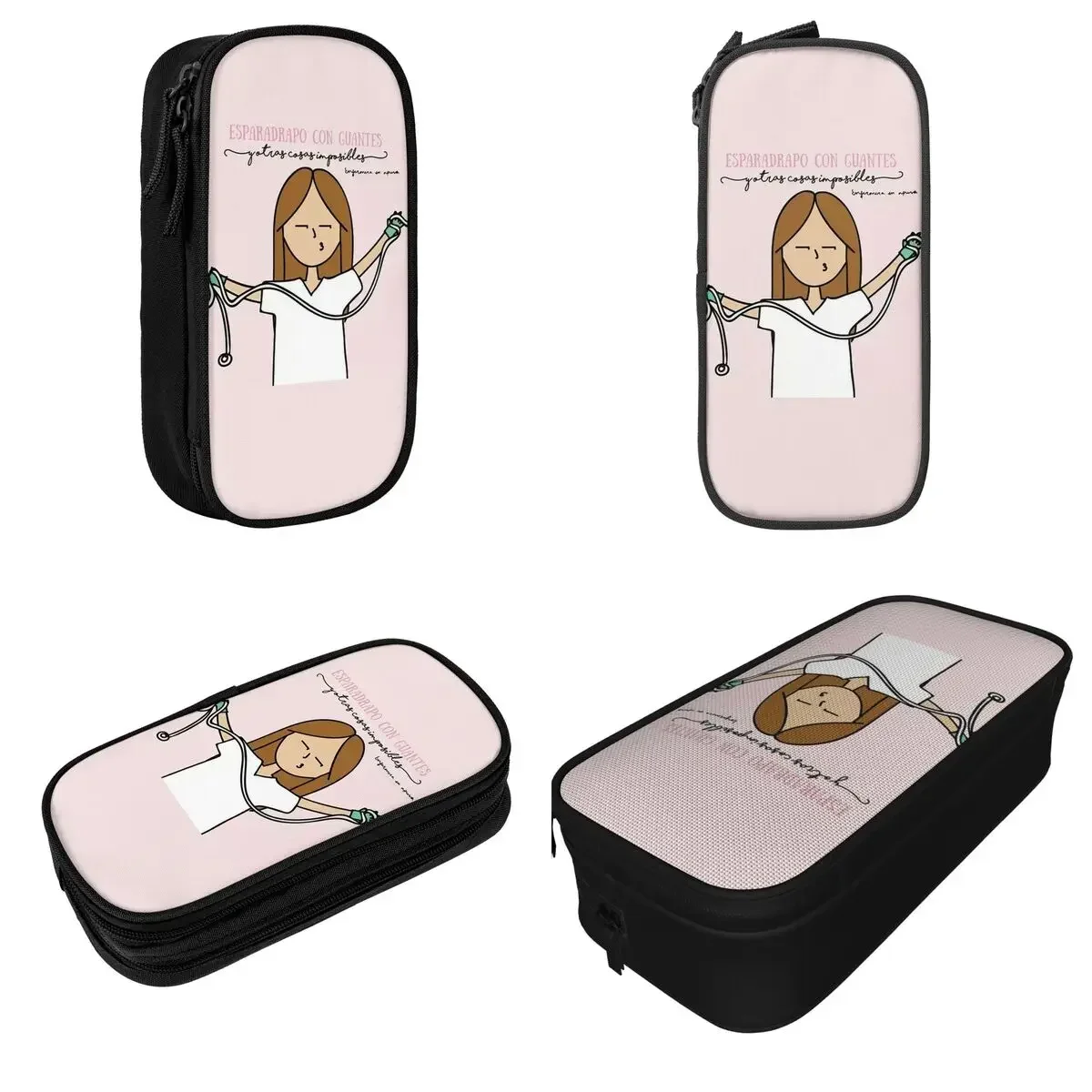 

Funny Nurse Pencil Case Double Layer Large Capacity Office Supplies Enfermera En Apuros Pencil Case Stationery Suprise Gift
