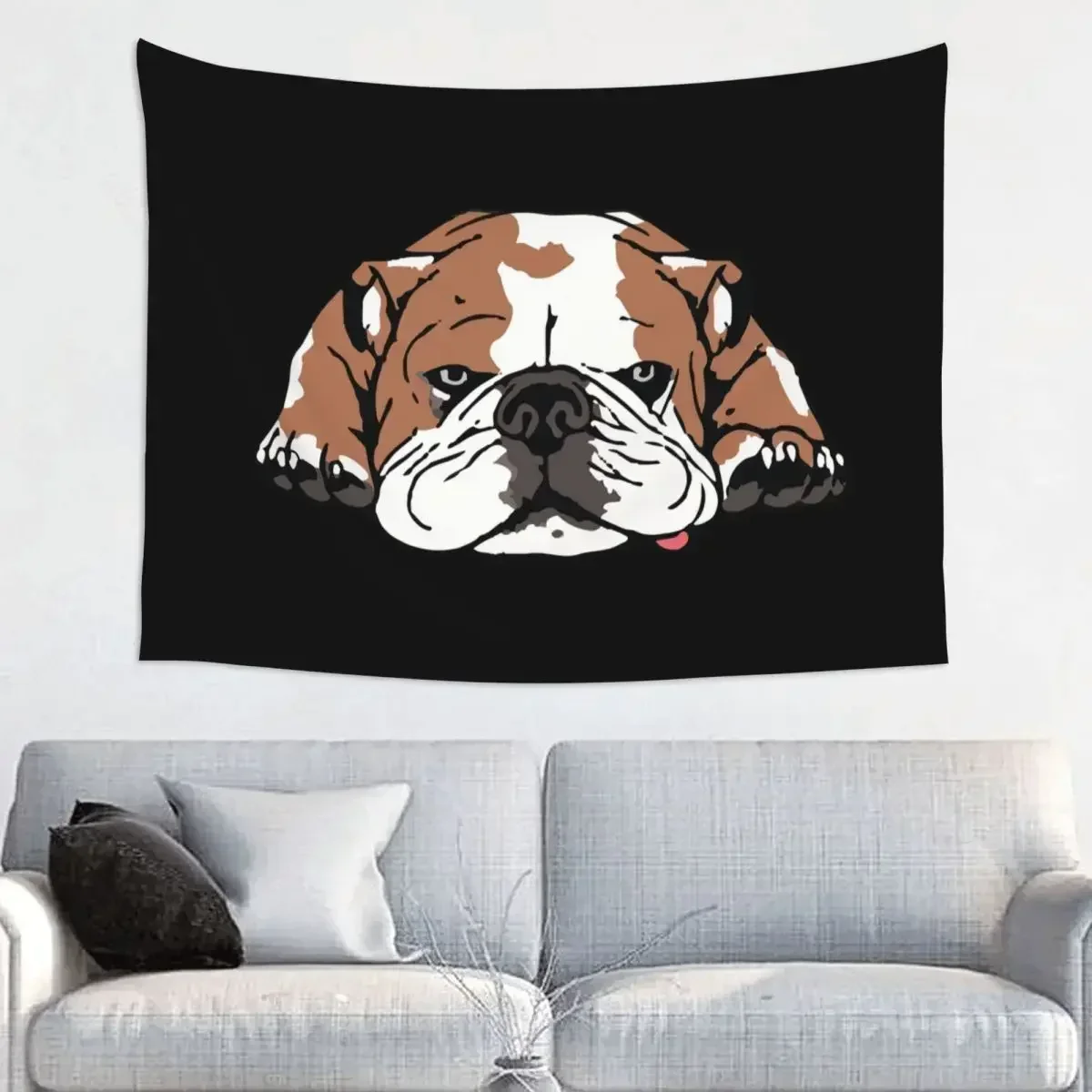 

Funny Bulldog Dogs Tapestry Wall Hanging Printed Polyester Wall Tapestry Animal Fantasy Decoration Room Decor Wall Cloth