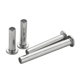 20PCs Stainless Steel Flat Head Semi-Tubular Rivet Gb875 round Flathead Half Hollow-Core Hollow